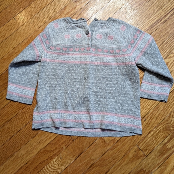 H&M girls sweater long sleeve 12-18 mo grey pink winter warm top kids designer - Picture 5 of 11